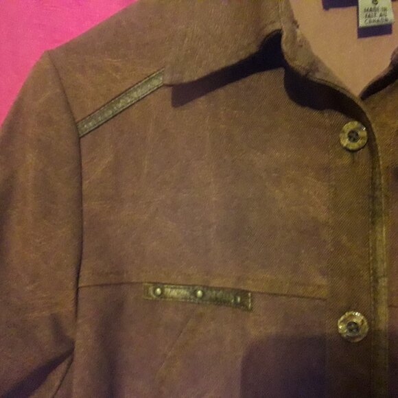 Vintage 80s 1980s Womens Unisex ConradC Western Dress Shirt - Brown Small Medium - Picture 5 of 10